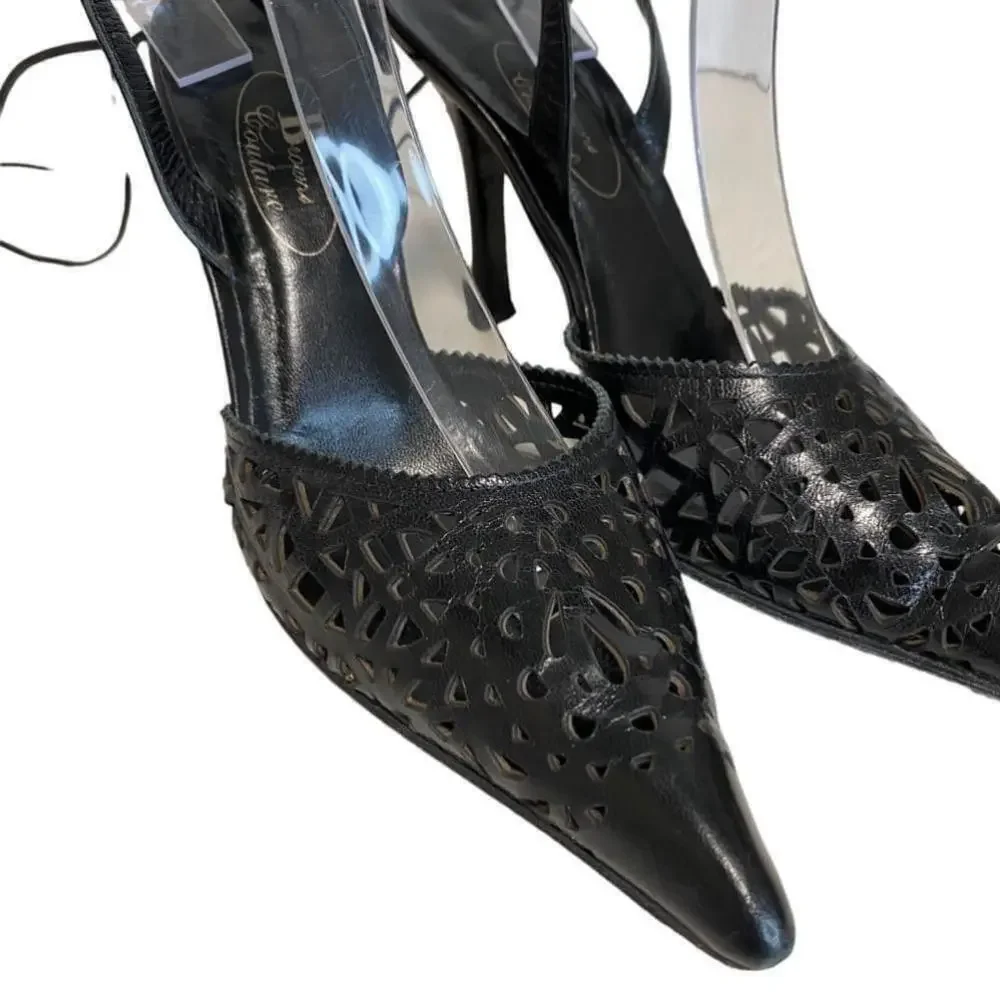Browns Couture - Black Leather Heeled Shoe with ankle strap - 6 Italy